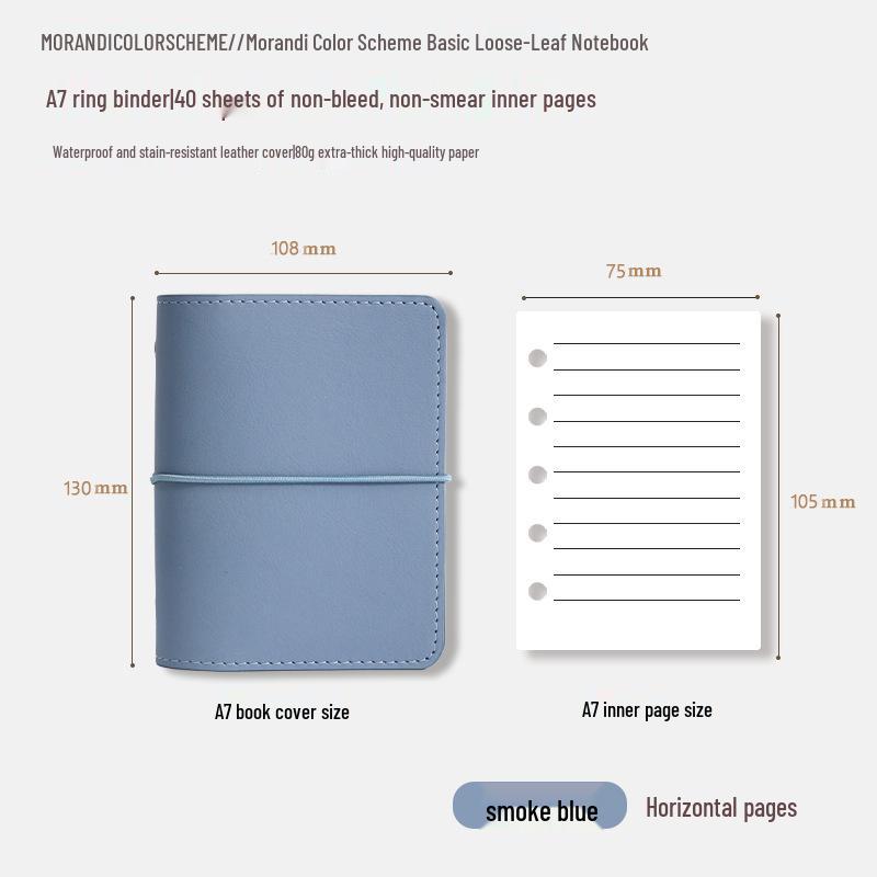 

A7 Карманный блокнот на кольцах в литературном стиле - Высококачественная DIY канцелярия