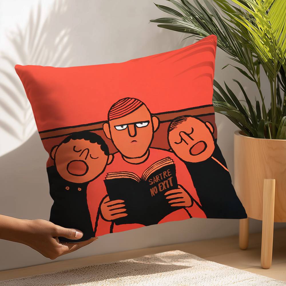 Aesthetic Art J-Jean-Jullien Pillow Case Plush Fabric Soft  Pillowcase Double Sided Print Cushion Cover Household Gifts