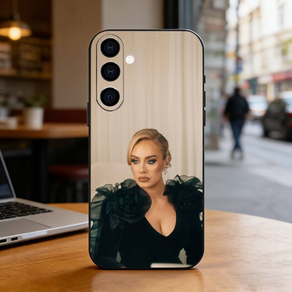 Adele Phone Case Black Silicone Soft For Samsung Galaxy A73,A72,A71,A70,A53,A52,A51