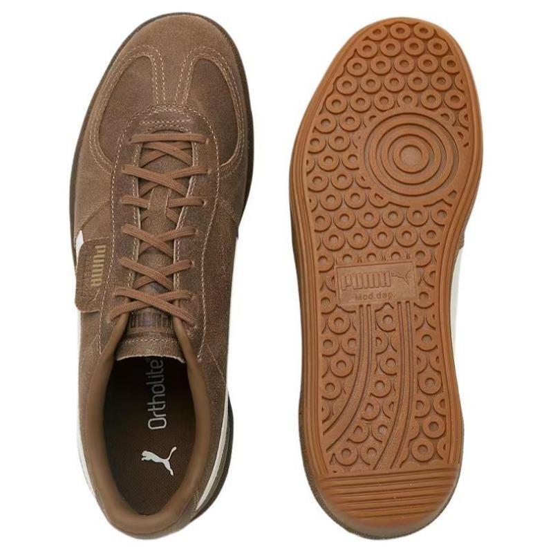 Puma Palermo Aged Unisex Komfort Low Top Sneaker Schuhe Braun Weiß 402854-02