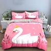 Swan Design Three-Piece Set Multiple Sizes Kid'S And Adults' Bedroom Exquisite 3Pc Bedding Set, Gift
