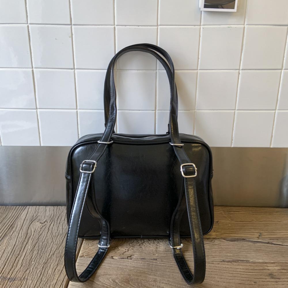 

Стиль колледжа Сумка-боулинг с бантом Сердце Бостон Рюкзак Винтажная Сумка через плечо Студент чёрный