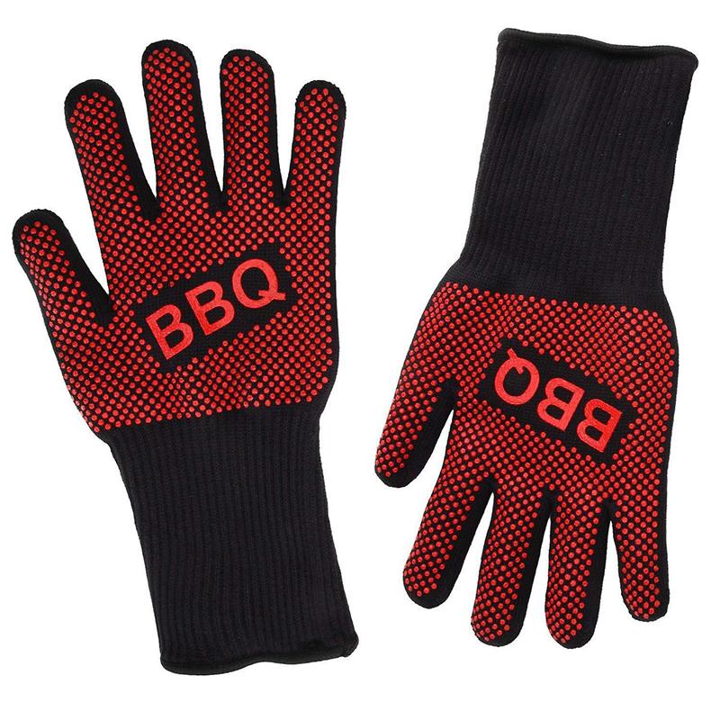BBQ Gloves High Temperature Resistance Oven Mitts 800 Degrees Fireproof Barbecue Heat Insulation Microwave Oven Gloves