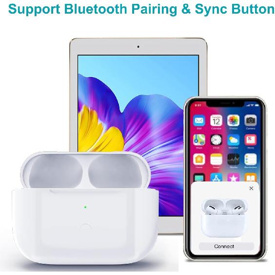Wireless Charging Case Compatible with AirPods Pro 1st & 2nd Generation, for Airpods Pro Charger Replacement Cases, Support Bluetooth Pairing&Sync