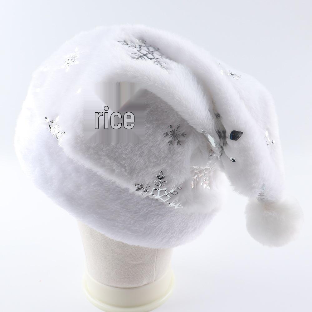 Popular Plush Christmas Hat with Stars & Snowflakes – Imitation Rabbit Fur for Adults & Kids