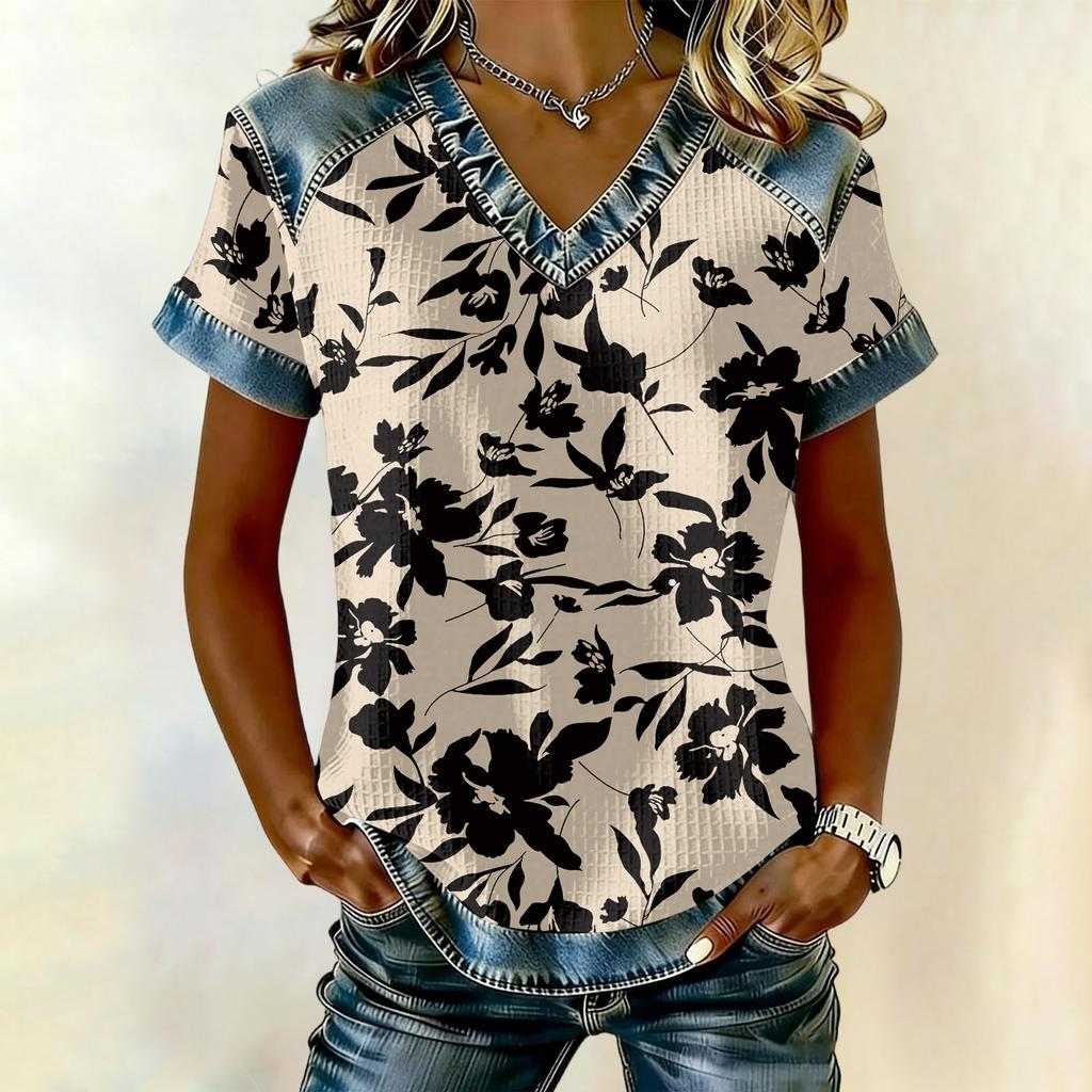 Women's Fashion Casual Retro Print Top