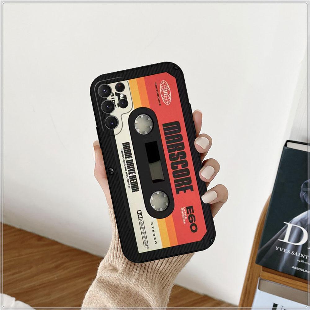 Magnetic Radio tape Cassette Phone Case For Samsung Galaxy S24 Case S22 S21 S20 S23 Ultra Fe S10 S9 S8 Plus 4G 5G Silicone Cover