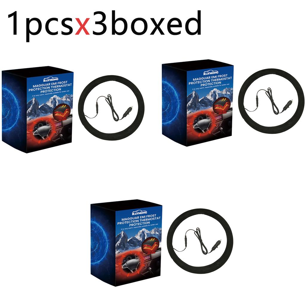 12V Heated Steering Wheel Cover Warm In Winter Universal Fit Steering Wheel Protector Outer for Cars Trucks Vans Car Accessories