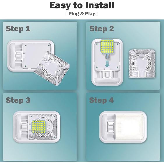 20PCS T10 921 922 912 194 RV Interior LED Light Bulbs, Super Bright LED Bulbs Replacement Lighting 36-SMD 2835 6500K White For 12V RV Camper Trailer