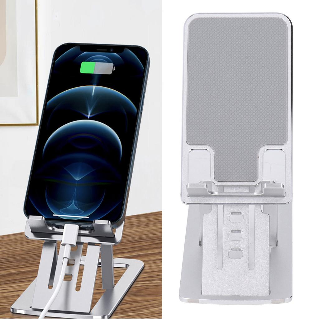 Phone Stand Foldable Portable Ergonomic 7 Angle Adjustments Bottom Silicone Aluminum Alloy Tablet Holder