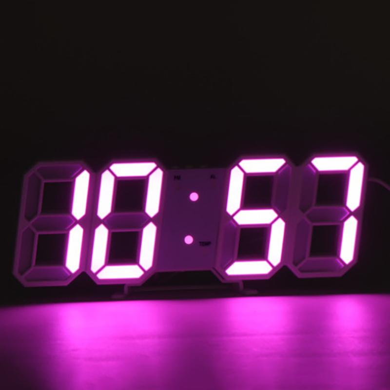 

3D Светодиодные цифровые часы Светящиеся настенные часы Многофункциональные Креативные Электронные часы с USB-вилкой Домашнее украшение