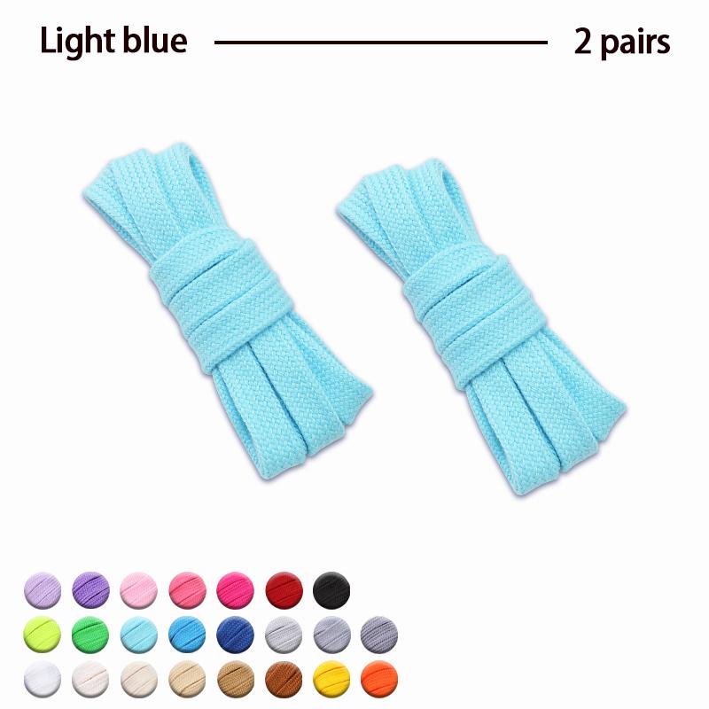 2Pair Flat Cotton Shoelaces Wide Sneaker Replacement Shoe Laces Classic Colored Shoelaces 80/100/120/140/160cm Unisex Shoestring