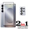 6in1 Slim Soft Fiber Lens Cap + 9H Tempered Glass Flim For Samsung S26 Ultra S26 S25 FE Edge S24 S23 S22 S21 Plus Protector Flim