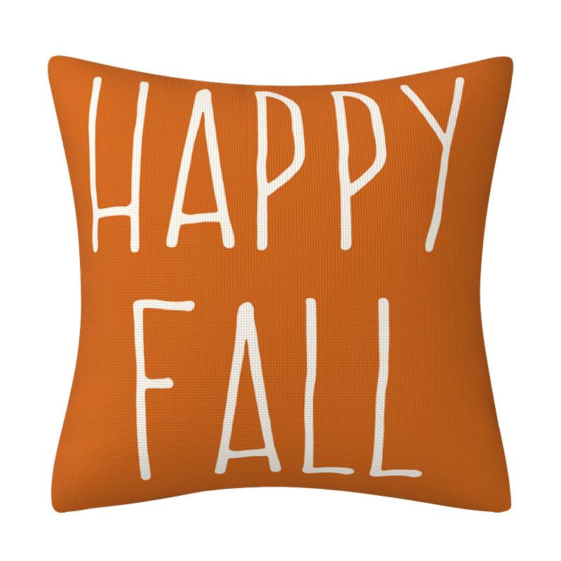 New Black and White Striped Pumpkin Maple Leaf Linen Pillowcase Autumn Orange Sofa Cushion Cover Combination