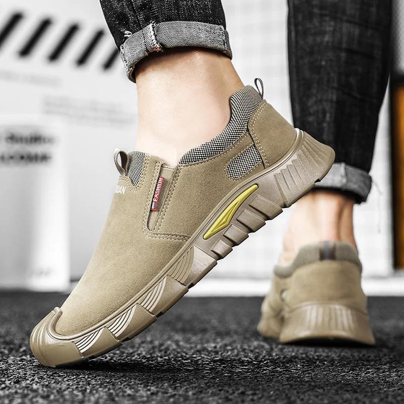 Casual Shoes for Men Fashion Breathable Men's Sneakers Outdoor Non-Slip Work Shoes Comfortable Slip On Loafers Men Driving Shoes