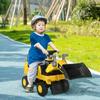 Kids Excavator, Ride-On, Operable Excavator Bucket, Anti-Tip Protection, Non-Slip Wheels, Yellow+Black, 78 x 29.5 x 54 cm