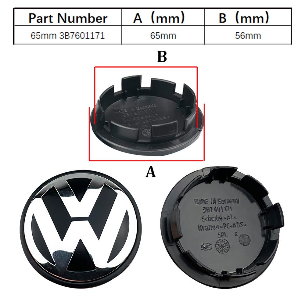 4 SZTUKI 55mm 65mm nakładka na środek felgi do modelarstwa samochodowego emblemat nakrętka piasty pasująca do VW Volkswagen Golf Sharan Passat Tiguan Akcesoria