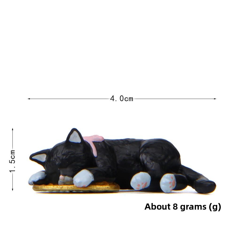 Figurine Cat Sleeping With Resin Material For Micro Garden Decor And Use Gift