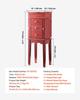 Jewelry Cabinet Armoire, Standing Wood Jewelry Storage Chest with 3 Drawers, Flip Top Mirror, 4 Top Storage Compartments, Zinc Alloy Handles, 2 Side