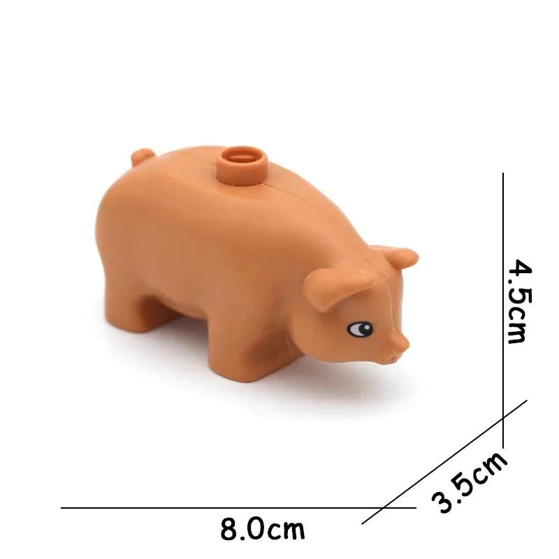 Big Size Building Blocks Animal Accessories Figures Farm Poultry Livestock Cat Rabbit Compatible Bricks Toys Children Kids Gifts