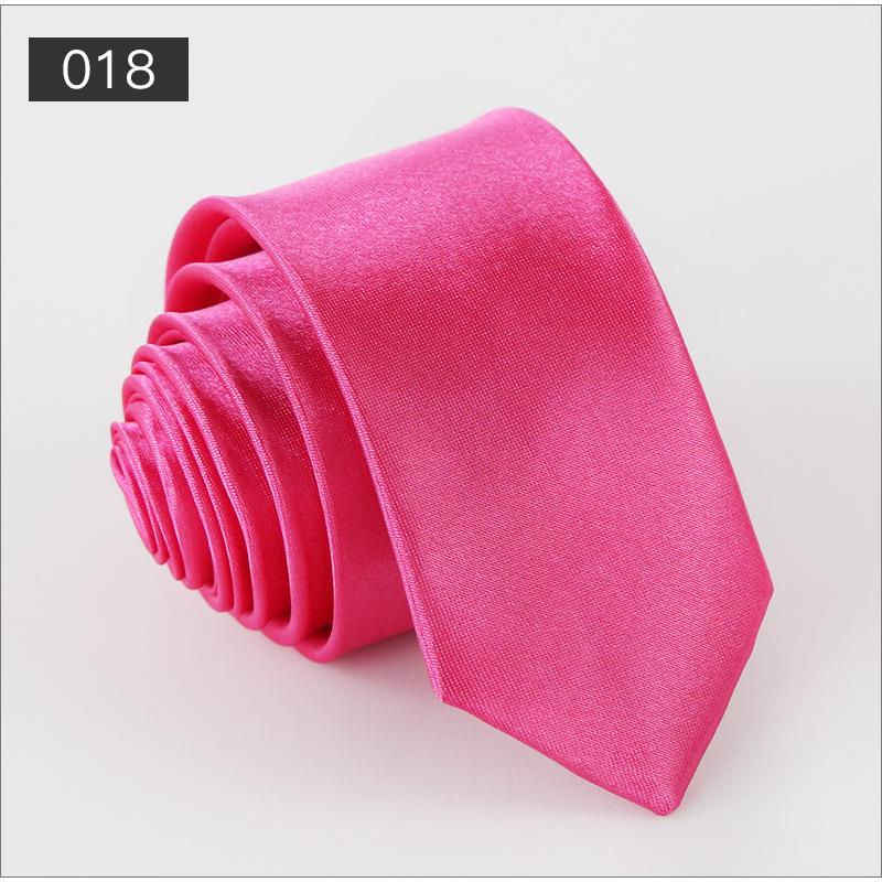Men's Solid Color Narrow Shiny Polyester Silk Tie - Formal & Casual Fashion