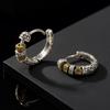Creative Unique Design Textured Metal Chunky Hoop Earrings for Men Fashion Hiphop Party Piercing Jewelry Gifts