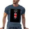 London Telephone Box In Shocking Black  Pro Photo Tshirt Graphic Print Short Sleeve Tshirt