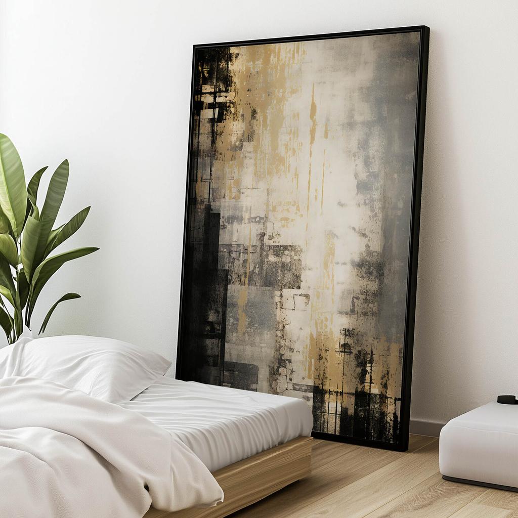 Złoty Klimat Współczesności Złoty Klimat Współczesności, 70X100 Cm, Rama Aluminiowa Czarna, Papier Matowy 230 Gsm