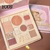 Skin-touch Highlighter Relief Angel Eye Shadow Blush Highlights Palette Smooth Delicate Texture Blend Radiant Makeup for On-the-go