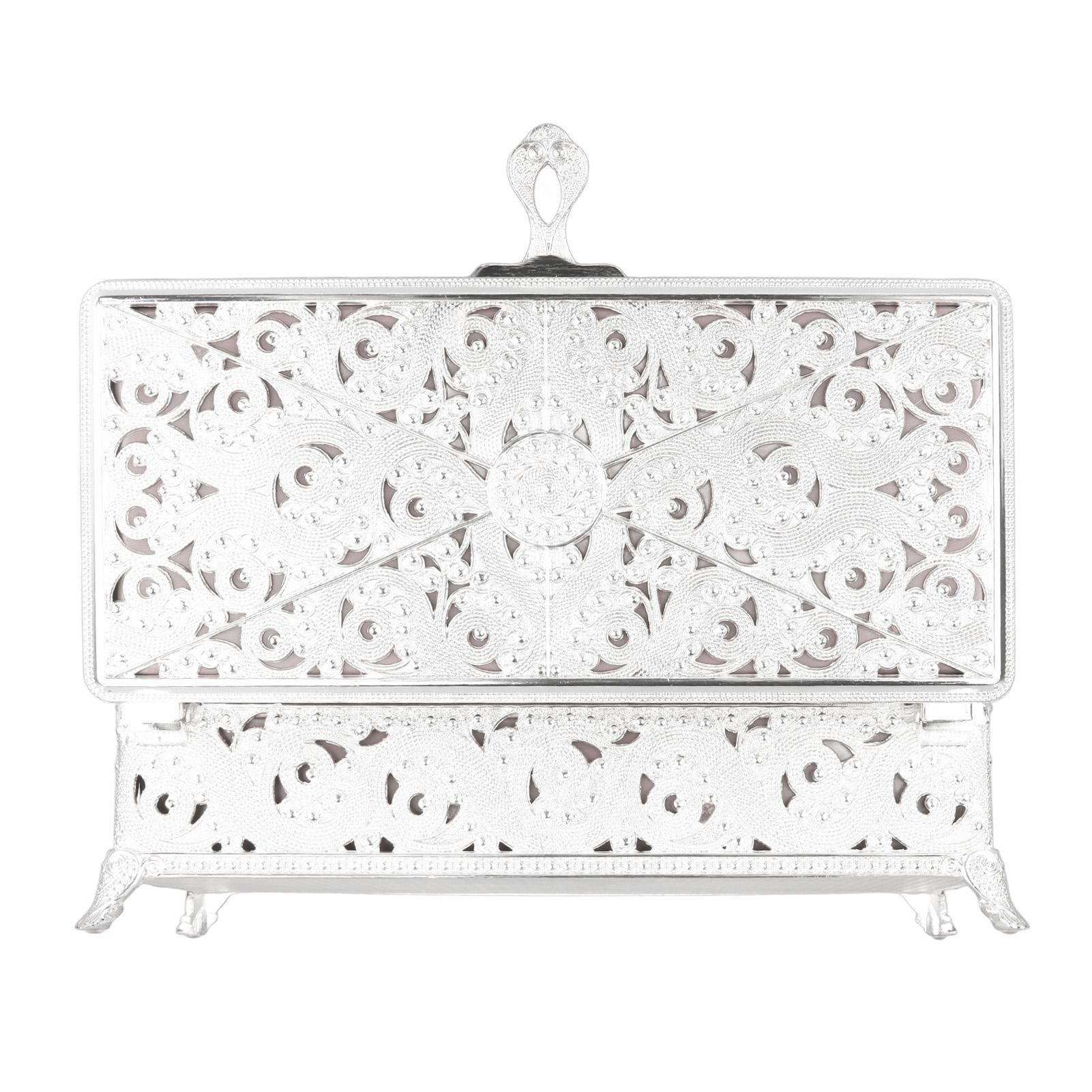 

Vintage Metal Jewelry Box Soft Rust Rectangular Trinket Box for Girl Women Necklace Earrings Rings