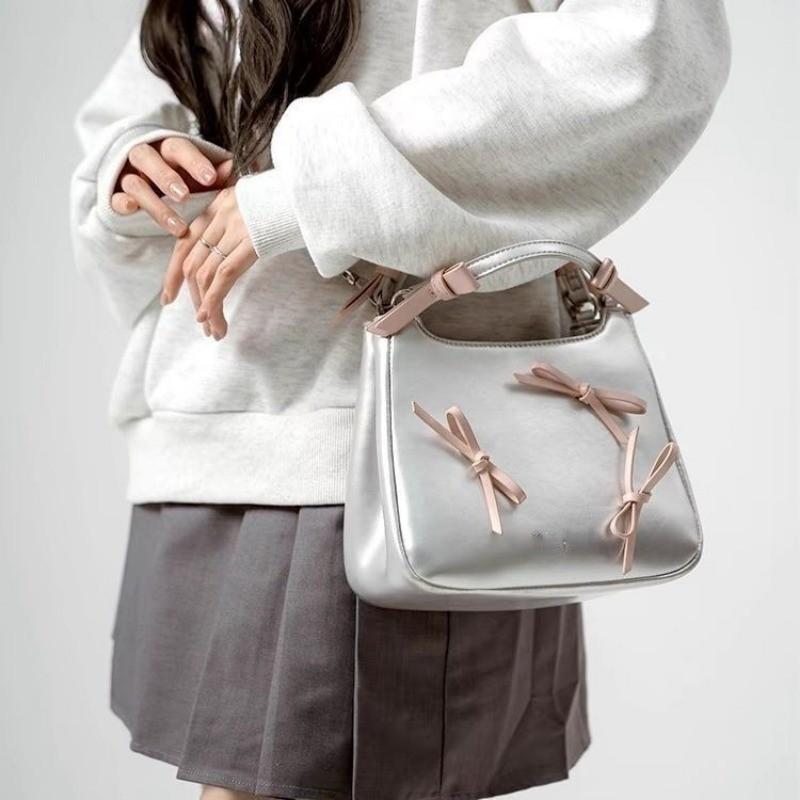 IELGY Original Ballet Butterfly Portable Shoulder Crossbody Bucket Vegetable Basket Bag Bow Decoration
