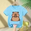 Summer New Trend Capybara Printing Cute Childrens ShortSleeved TShirt Cute Comfortable Versatile Boy and Girl TShirt