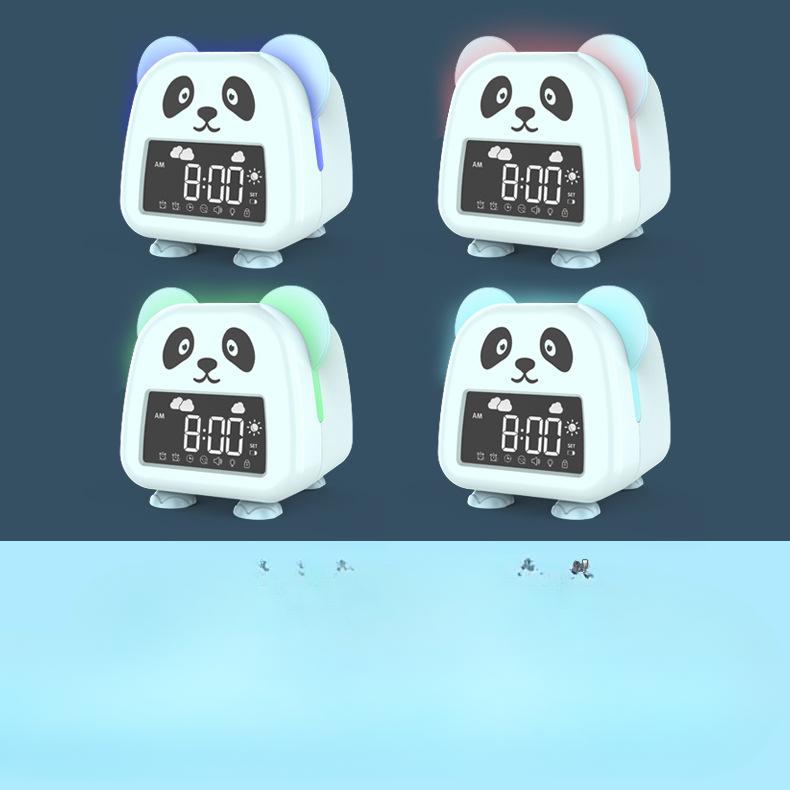 New Student Mini Charging Children's Alarm Clock Boy Learning Cartoon Animal Panda Mute Small Alarm Clock