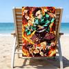 1pc Demon Slayer4 Beach Towel, Beach and Seaside Swimming Pool Equipment, Fashion Pattern, Rectangular, Travel Essentials