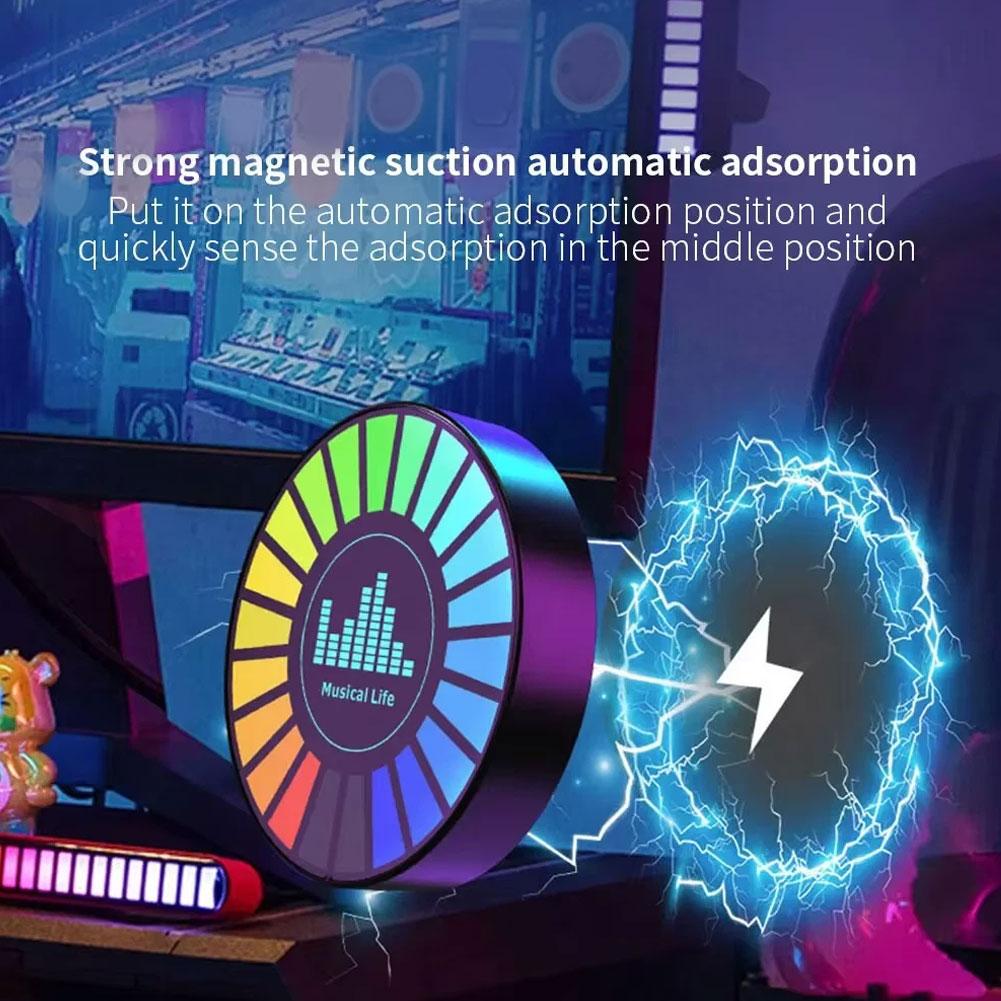 Aromatherapy Magnetic Pickup Lamp Colorful Ambient Air Fresher Round RGB Lights Rechargeable For Car Air Outlet Or Room I1V3