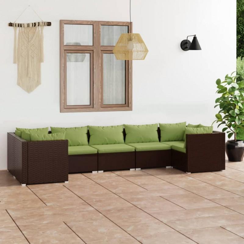 Day and Night - Day and Night 7-piece Garden Furniture Set and Brown Synthetic Rattan Cushions