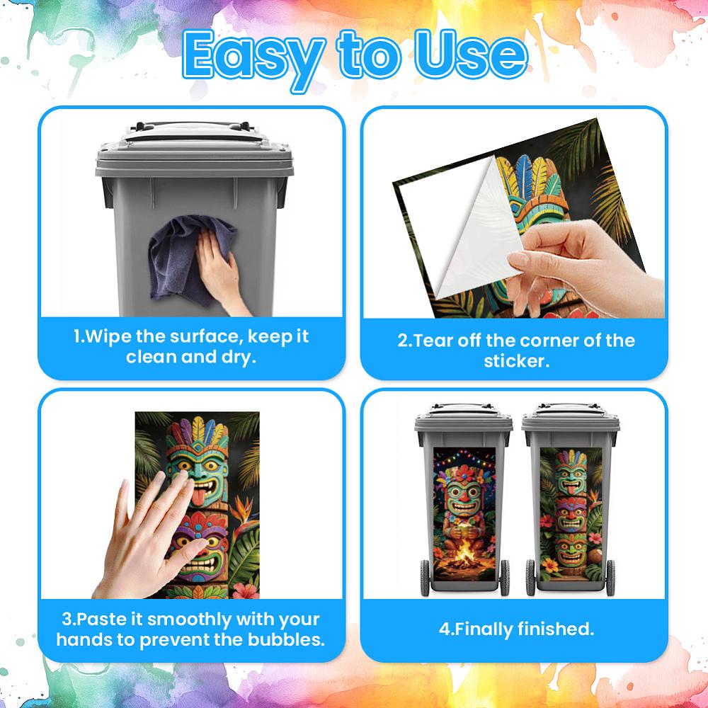 PVC Stickers Self-adhesive Decorative Stickers Decals for Trash Decoration Totem 820x380mm