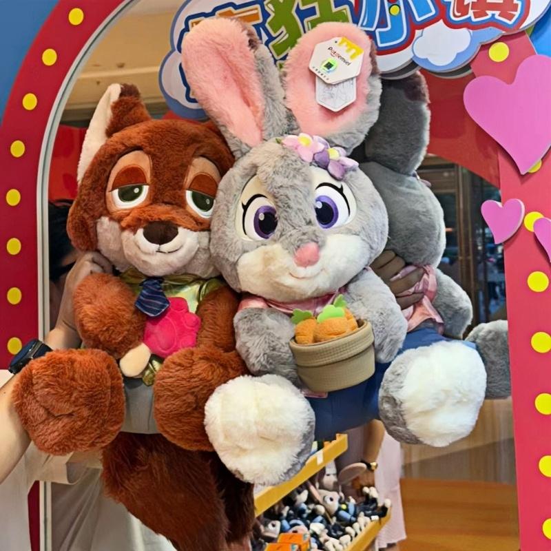Zootopia Series Judy and Nick Plush Dolls Soft Toy Fox Rabbit Kawaii Room Decor Stuffed Pillow Gift for Girls