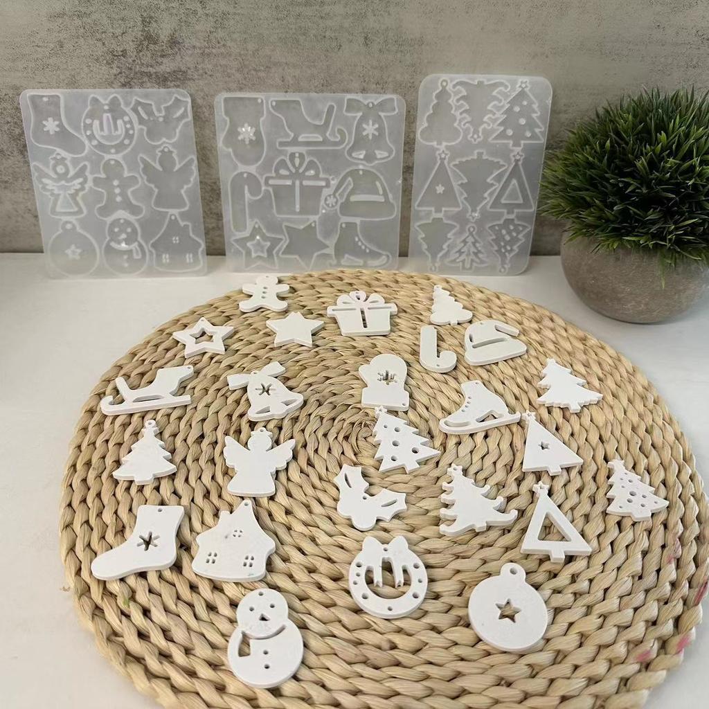 Diy Christmas Series Listing Silicone Mold Keychain Earrings Plaster Drop Mold