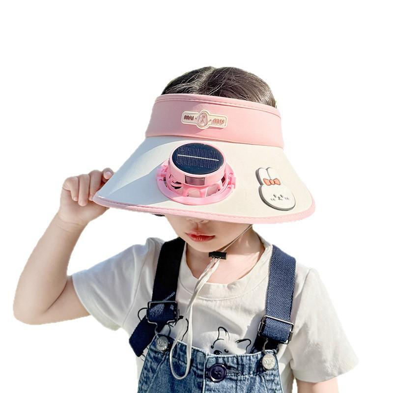 New Summer Children's Sun Protection Hat with Fan Solar Ceiling Hat UV Protection Baby Sun Hat