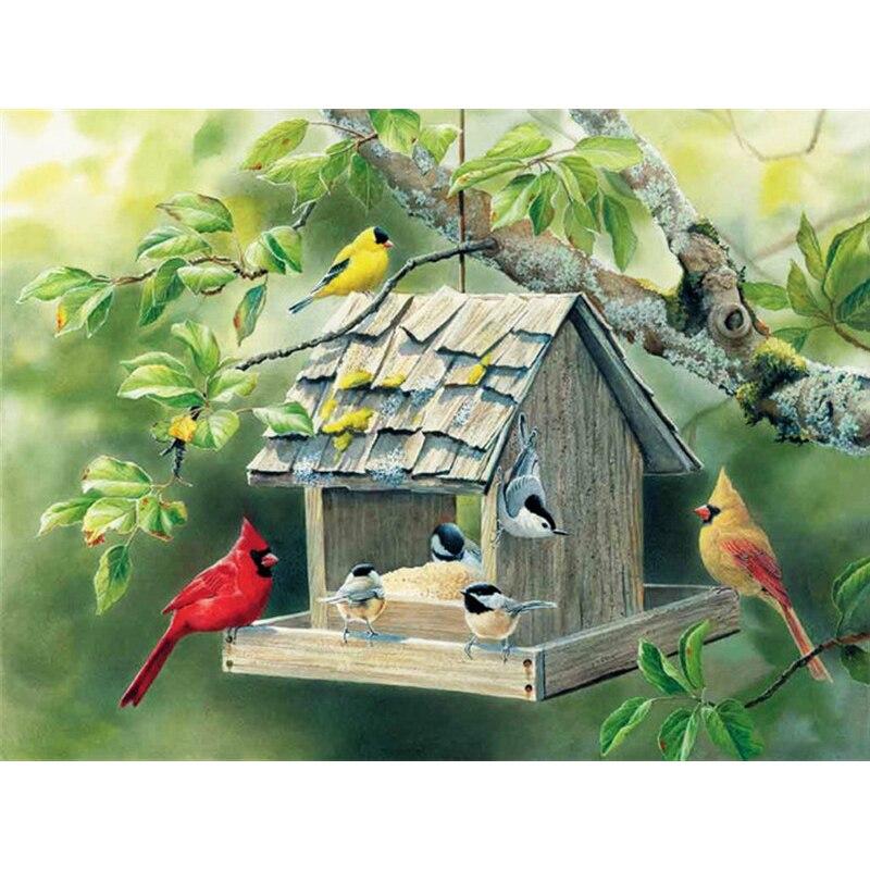 5D DIY Diamond Painting Bird's Nest Flower Diamond Embroidery Animal Cross Stitch Full Round Drill Home Decor Manual Gift