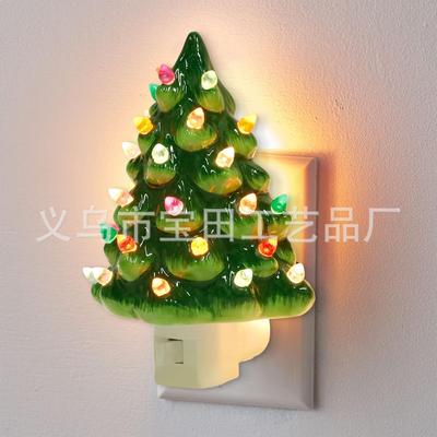 Weihnachtsdekoration mit zertifiziertem amerikanischem Stecker-Harz-Weihnachtsbaum-Wandleuchte, Nachttisch-Nachtlicht, Wohnzimmer, Arbeitszimmer