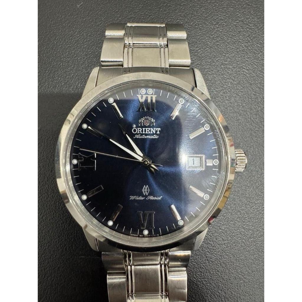 Used [Working item] ORIENT automatic men's watch navy dial