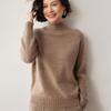 Women's Cashmere Raglan Sleeve Sweater: Half-High Neck, Double Ply, Thick & Warm Base Layer for Autumn/Winter.