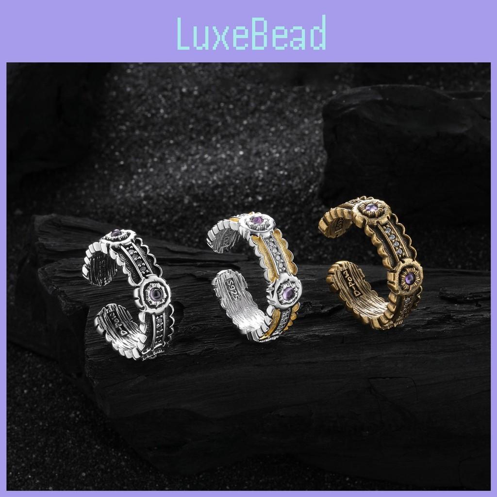 Elegant Vintage Korean Style Adjustable Open Copper Ring With Sparkling Zirconia For Women