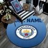 Custom Name,Man City pattern round rug,Carpet Rug for Living Room Bedroom Playroom ,Non-slip Floor Mat,Holiday Gifts and Birthday Gifts.