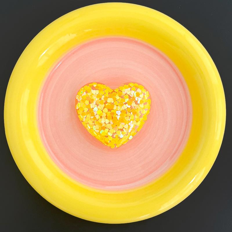 Creative Sequined Love Mobile Phone Airbag Bracket Wind Retractable Lazy Portable Support Watching Drama Paste Type