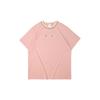Li Ning Sports Fashion Collection T Shirts Women's Misty Rose Pink Crew Neck Moderate Straight Fit AHSQ246-1