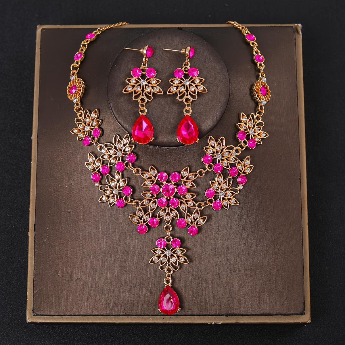 

Европейский стиль Стразы Свадебное колье-капля и серьги