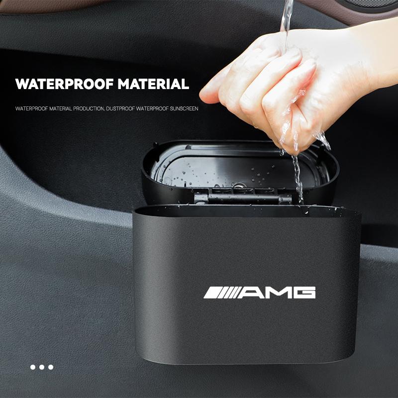 Car Hanging Storage Box ABS Pressing Type Trash Keychain For Mercedes Benz AMG A B C E G CLA W211 W203 W204 C260 E300L A200L